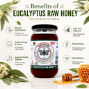 GIR HONEY Eucalyptus Organic Raw Honey | NMR Tested 100% Raw & Pure Honey | Unprocessed, Unpasteurized, Unheated & Unadulterated | 500gm Jar